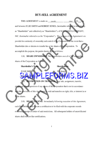 Sample Buy Sell Agreement 3 pdf free